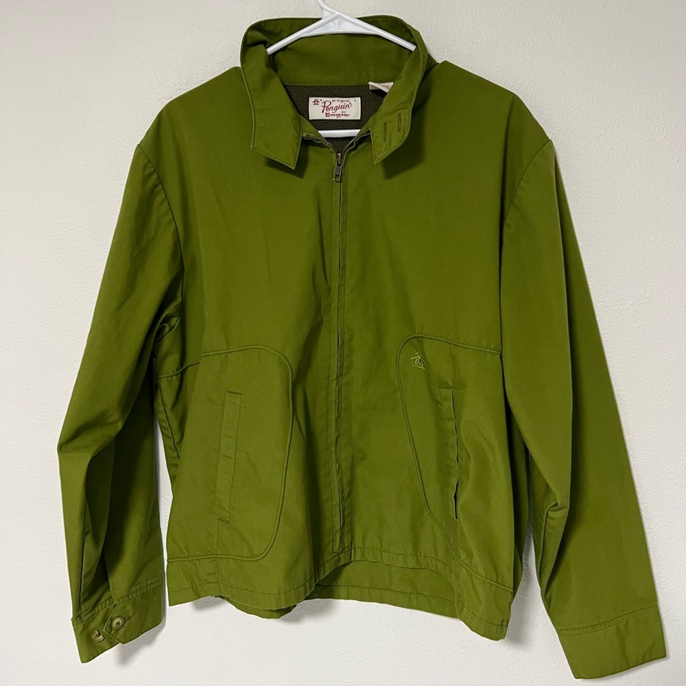 Original Penguin Green Lightweight Zippered Jacket in Size Large